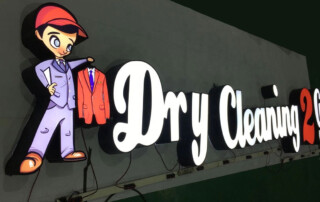 face lit channel letter dry cleaning